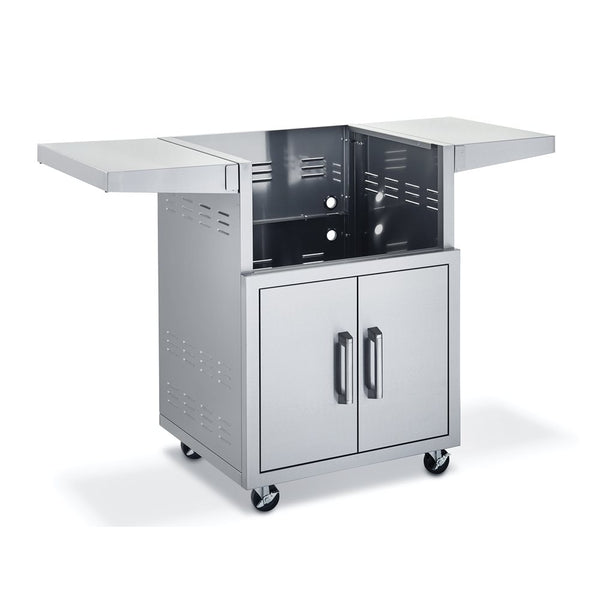 26-in Stainless Steel Cart with Doors & Shelves