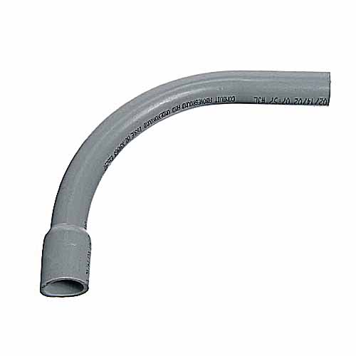 Elbow, 1" Bell End Gray PVC Sch 40 90 Degrees Standard Bend Radius