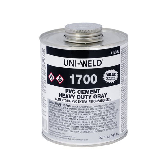Oatey Pvc Cement Heavy Duty Gray Quart | Oty1736S