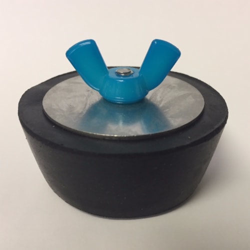 Winter Rubber Expansion Plug #12 w/ Turquoise Nylon Wing Nut for 2" Fitting