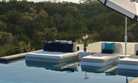 Affinity Square Sunbed with Flat White Cushion