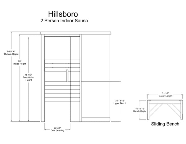 Hillsboro 2 Person Indoor Sauna in Nordic Spruce