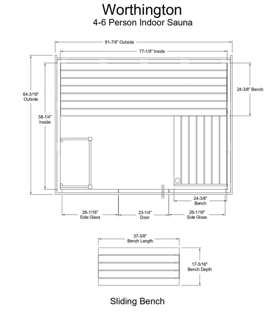 Worthington 4-6 Person Indoor Sauna