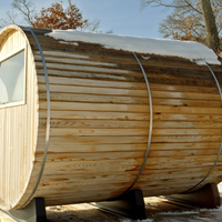 Almost Heaven Huntington 4-6 Person Canopy Barrel Sauna in Onyx