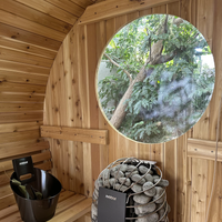 Almost Heaven Huntington 4-6 Person Canopy Barrel Sauna in Onyx