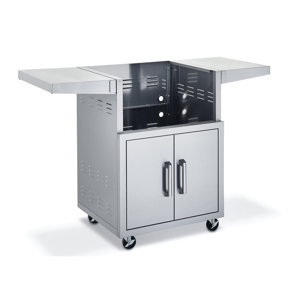 26-in Stainless Steel Cart with Doors & Shelves