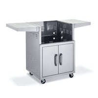 26-in Stainless Steel Cart with Doors & Shelves