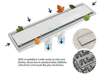 compare product A&A AVSC Dual Pebble Top Channel Drain White | 289101
