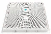 AquaStar 12" Square MoFlow Suction Outlet Cover and Mud Frame, White | 12MF101