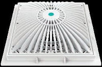 AquaStar 9" Square MoFlow Suction Outlet Cover and Mud Frame, White | 9MF101