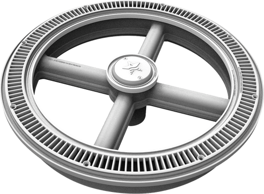 AquaStar 20" Full Circle Drain Cover, Center Cap and Screws, White | FC20101