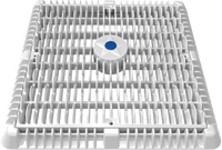 AquaStar 12" Square Wave Anti-Entrapment Suction Outlet Cover, Vented Riser Ring and Mud Frame, White | WAV12WR101