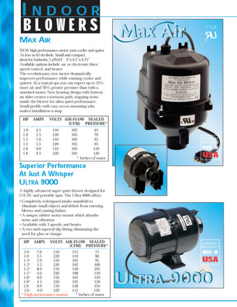 compare product Ultra 9000 Air Blower 1.5HP 240V| 3915231