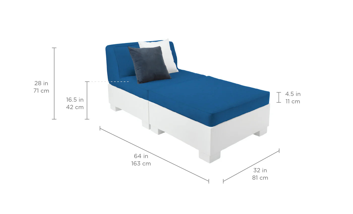 Affinity 2 Piece Sun Chair White Fabric