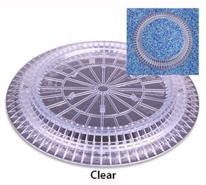 Color Match 10" VGB Pebble Top Drain Cover, Includes Riser Ring, Base Ring and Phillips Screws, Round, Clear | 10-PTD-CLRA