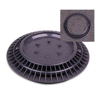 Color Match 8" VGB Pebble Top Drain Cover, Includes Riser Ring, Base Ring and Phillips Screws, Round, Dark Gray | 8-PTD-105A