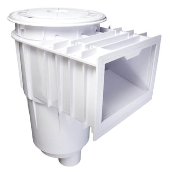 compare product CMP Gunite Skimmer, Gray Body/ Gray Cover, ABS Body/ PVC Port with Round Cover, Dual Port, Standard Basket, 2