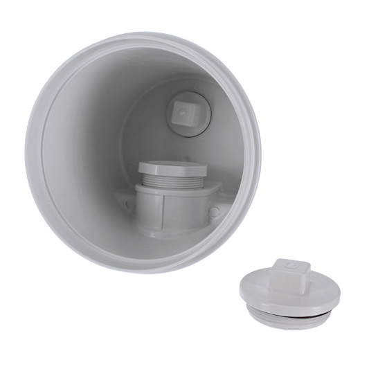 CMP Gunite Main Drains 2" FIP/ 1-1/2" FIP, Side/Bottom Port, Sump Only, White | 25520-000-000