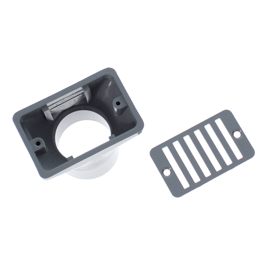 CMP Gutter Deck Drain Gray Fip X Soc , 2"