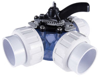 CMP HydroSeal 3-Way Clear Diverter Valve w/ 2" Socket Unions | 25923-209-000