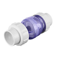 Flo Control True Union Spring Check Valve, 1-1/2" Clear PVC | 1700C-15
