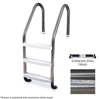 compare product Global 3 Tread Economy Ladder .049 with Stainless Steel Treads | GPP-LD-E49-3ST-SS-SST