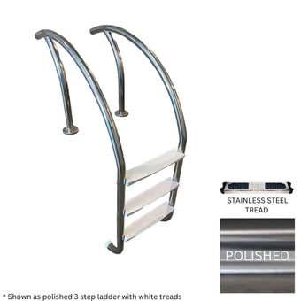 compare product Global 3 Tread Modern Ladder Polished .065 with Stainless Steel Treads | GPP-MLD-3ST-SS-SST