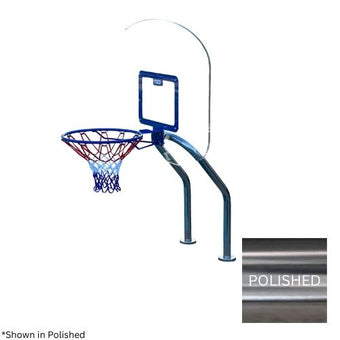 compare product Global Basketball Set, Dual Pole w/ Net & Ball, Polished, No Anchor | GPP-X2BB-SS