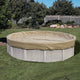 HPI Armor Kote 16' x 24' Oval Above Ground Winter Pool Cover, 4' Overlap, Tan/Blue | AK1625OV4