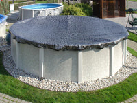 HPI Armor Kote 21' Round Above Ground Winter Pool Cover, 4' Overlap, Tan/Blue | AK21R4