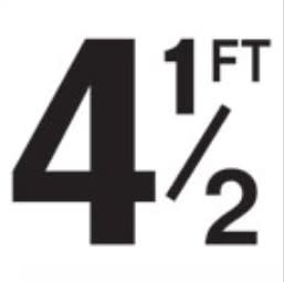 4-1/2Ft Sm Inlays 4-1/2 W/Ft Depth Marker-Ceramic Blk/White Smooth 6" Depth Marker 4-1/2 Ft Smooth Surface 6In X 6In Ceramic  | C610045