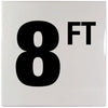 8Ft Sm Inlays 8 W/Ft Depth Marker-Ceramic Blk/White Smooth 6