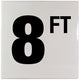 8Ft Sm Inlays 8 W/Ft Depth Marker-Ceramic Blk/White Smooth 6