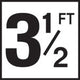 Inlays 3-1/2Ft Sr 3-1/2 W/Ft Depth Marker-Ceramic Black/White Skid Resistant 6