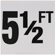 5-1/2Ft Sr Inlays 5-1/2 W/Ft Depth Marker-Ceramic Blk/White Skid Resistant 6
