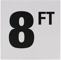 8Ft Sr Inlays 8 W/Ft Depth Marker-Ceramic Blk/White Skid Resistant 6" Depth Marker 8 Ft Skid Resistant 6In X 6In Ceramic  | C620080