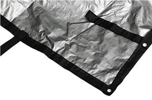 compare product Midwest Silverado 25' x 50' Rectangle In Ground Winter Pool Cover, 5' Overlap, Silver, 12 Year Warranty | ISILR2550