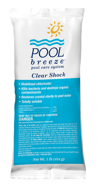 compare product Pool Breeze Dichlor Chlorine Granular Shock 1 lb Bag, 24/Case | 88405