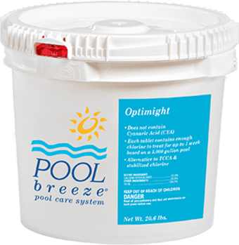 compare product Pool Breeze Optimight Cal Hypo Slow Dissolving Chlorine Tablets 20.2 lb Pail | 88440