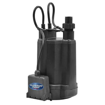 compare product SUPERIOR THERMOPLASTIC UTILITY SUMP PUMP 10' CORD FITS IN 8