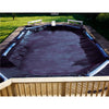 Swimline Deluxe 16' x 36' Rectangle In Ground Winter Pool Cover, 5' Overlap, Blue/Black, 8 Year Warranty | CO82141R