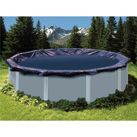 Swimline Deluxe 28' Round Above Ground Winter Pool Cover, 4' Overlap, Blue/Black, 8 Year Warranty | PCO832
