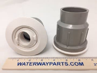 compare product Waterway Fiberglass Wall Fitting with Eyeball, Deep Socket, Adapter - HA Version, White | 400-8310