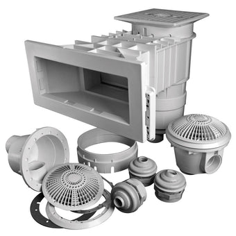 compare product Waterway Renegade Wide Mouth Short Throat Vinyl Liner Skimmer Builder's Pack, 2-1/2