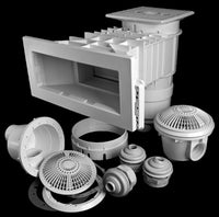 Waterway Renegade Wide Mouth Short Throat Vinyl Liner Skimmer Builder's Pack, 2-1/2" Spigot / 2" S, Gray | 545-8507