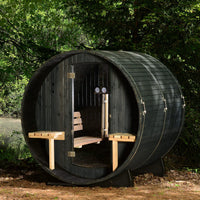 Audra 2-4 Person Canopy Barrel Sauna in Onyx