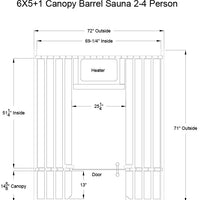 Audra 2-4 Person Canopy Barrel Sauna in Onyx