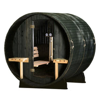 Audra 2-4 Person Canopy Barrel Sauna in Onyx