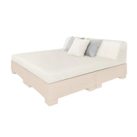 Affinity Square Sunbed With Backrest Cushion in White Fabric