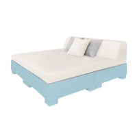 Affinity Square Sunbed With Backrest Cushion in White Fabric
